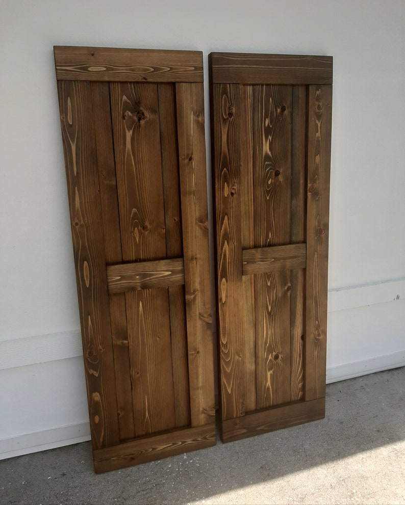 2 Shaker Style Cedar Shutters Outdoor Shutters Cedar Etsy