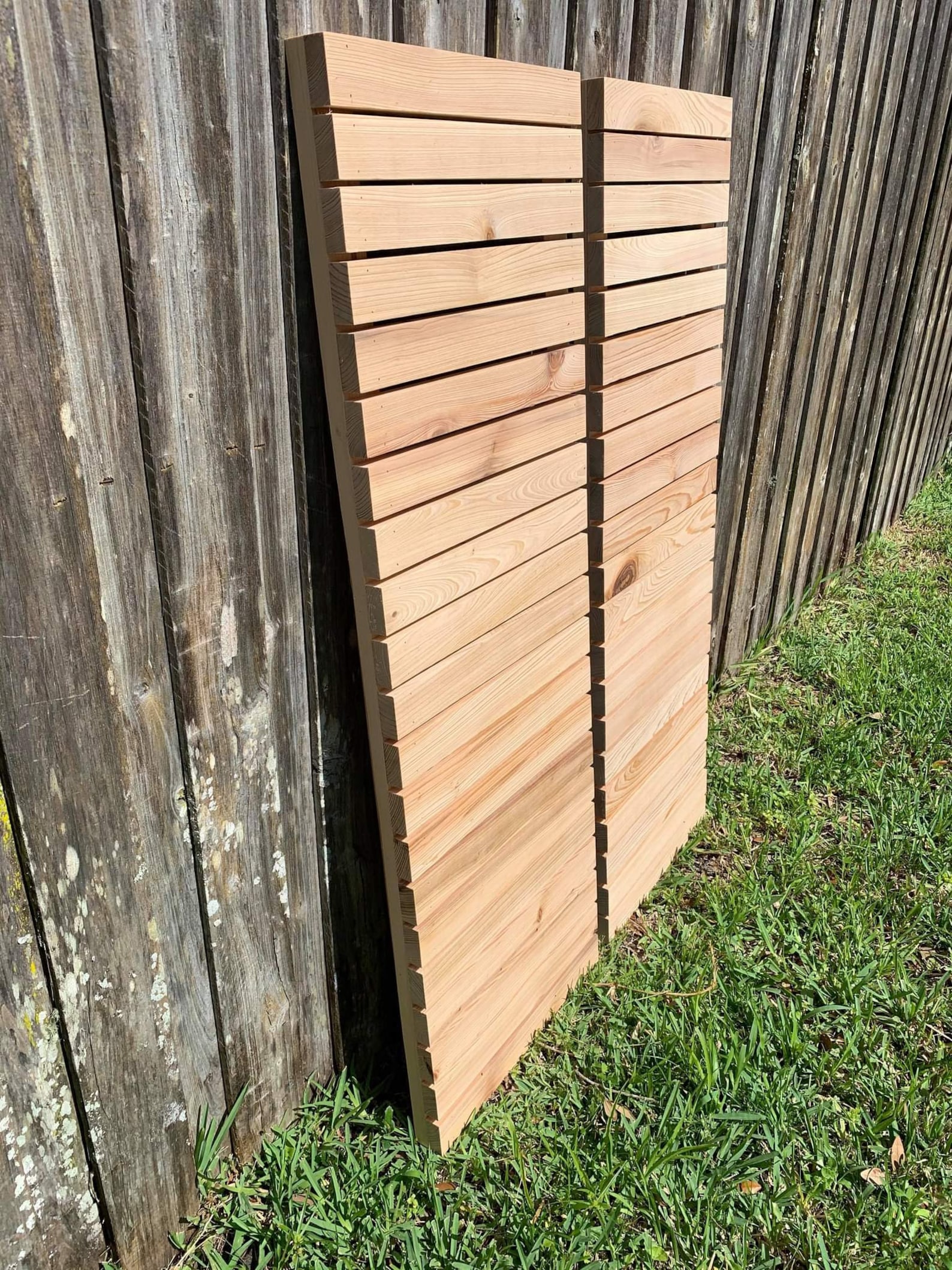 2 Modern Slat Style Shutters Outdoor Shutters Exterior Etsy