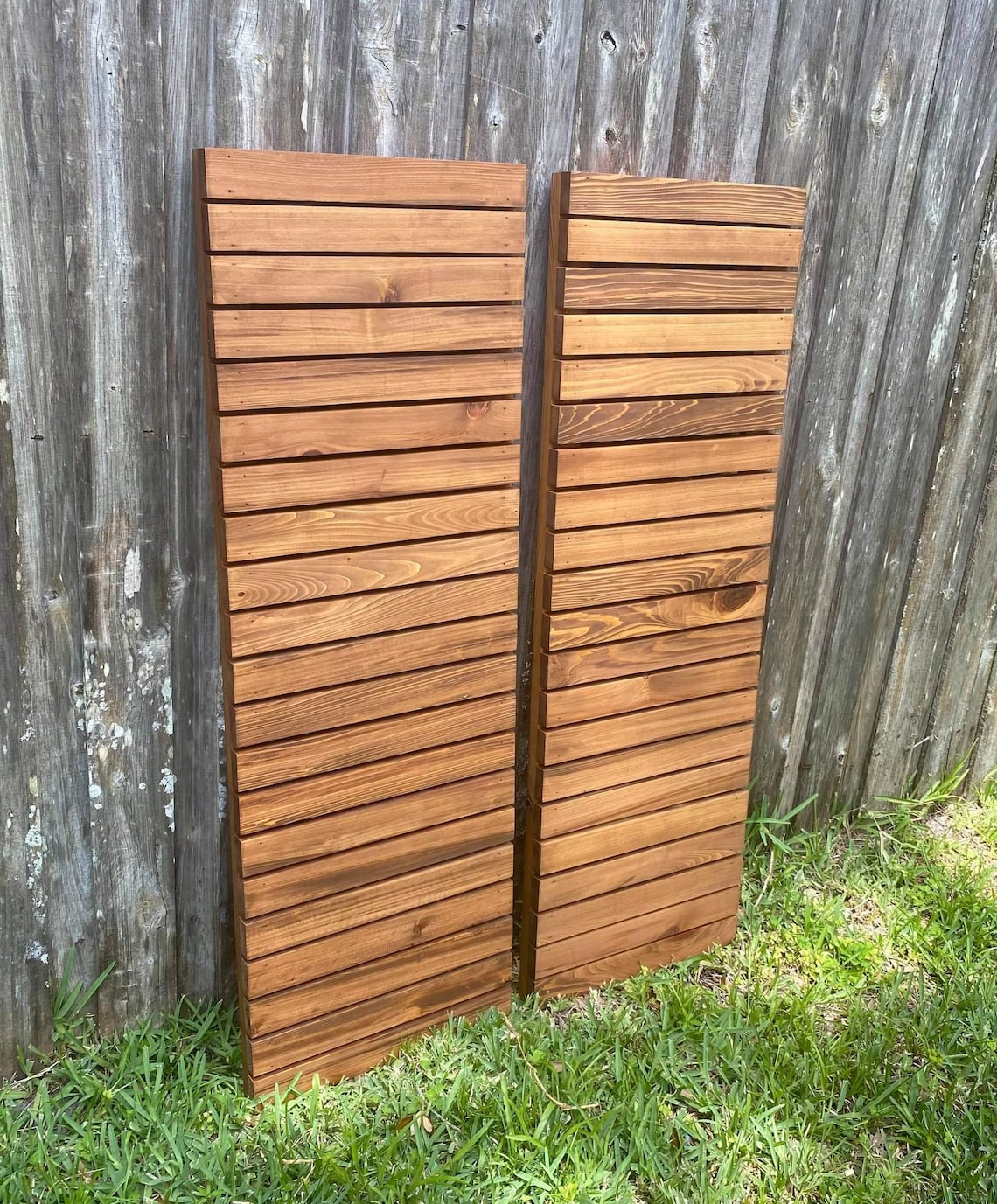 2 Modern Slat Style Shutters Outdoor Shutters Exterior Etsy
