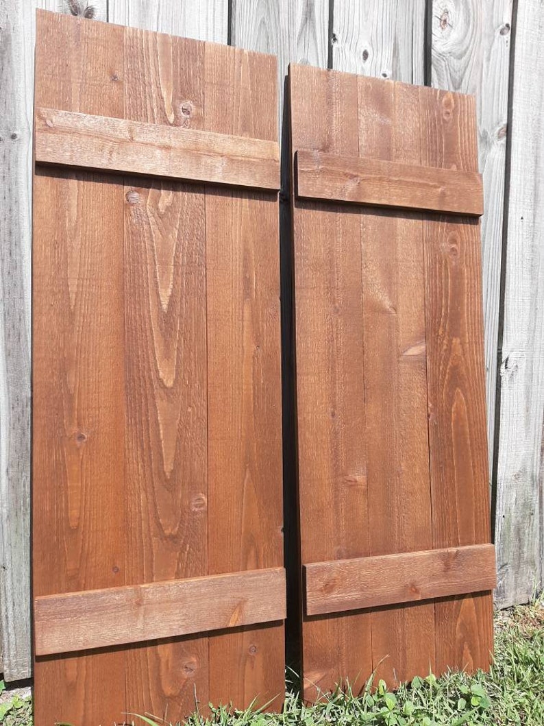 2 Rough Cut Farmhouse Cedar Shutters Outdoor Shutters | Etsy