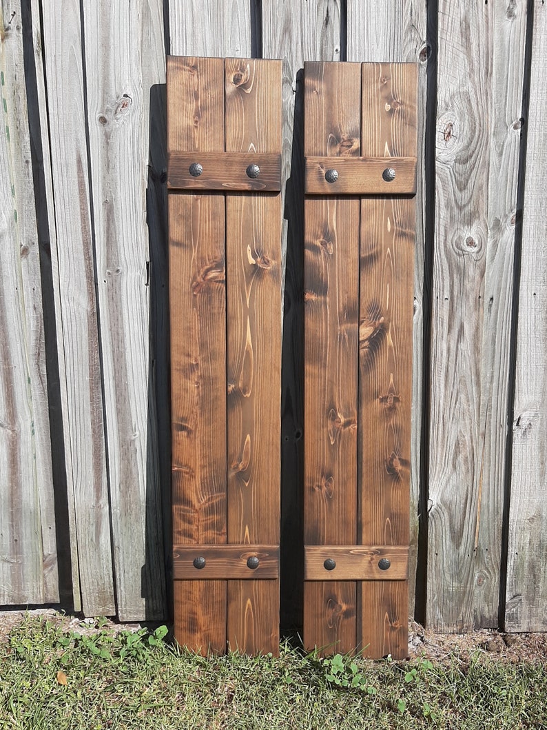 Exterior Cedar Shutters With Black Clavos Narrow Board and Etsy