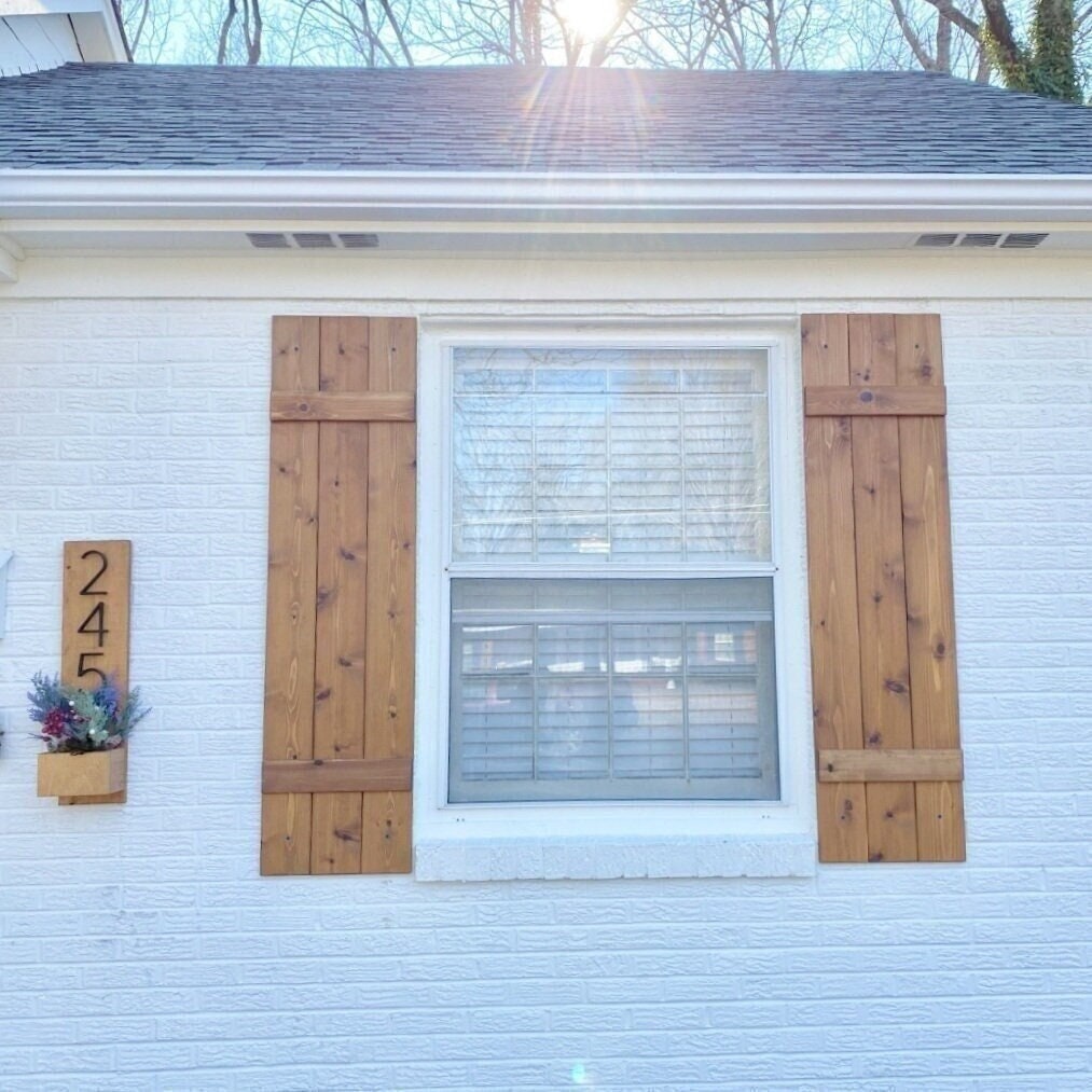 Exterior Cedar Shutters Board And Batten Style Exterior - Etsy