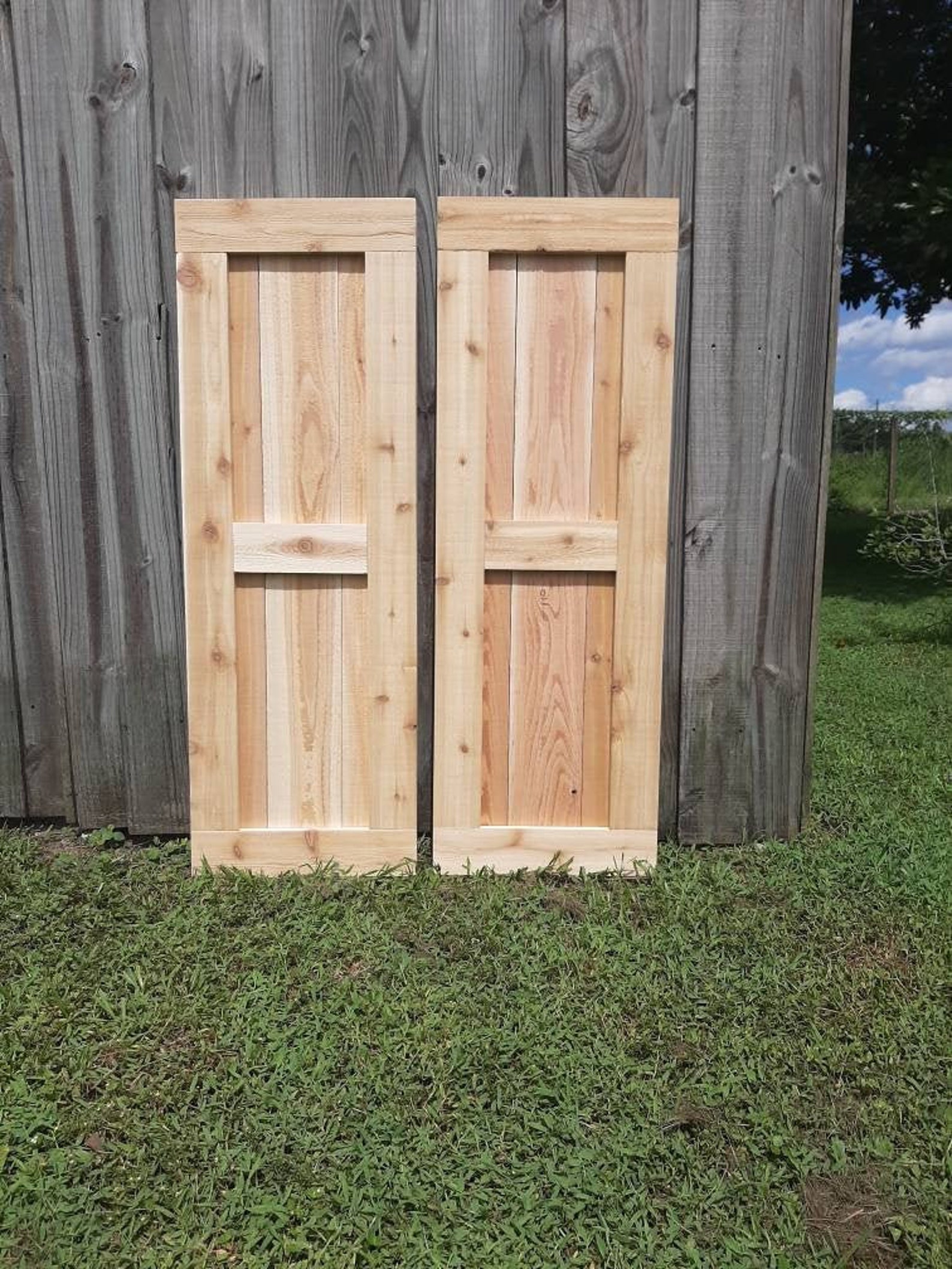 Exterior Cedar Shutters Rustic Shaker Style Exterior Etsy