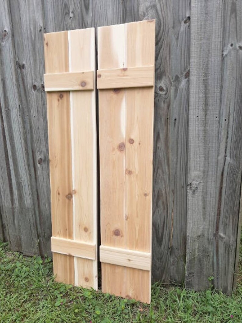 Exterior Cedar Shutters Narrow Board and Batten Style Etsy