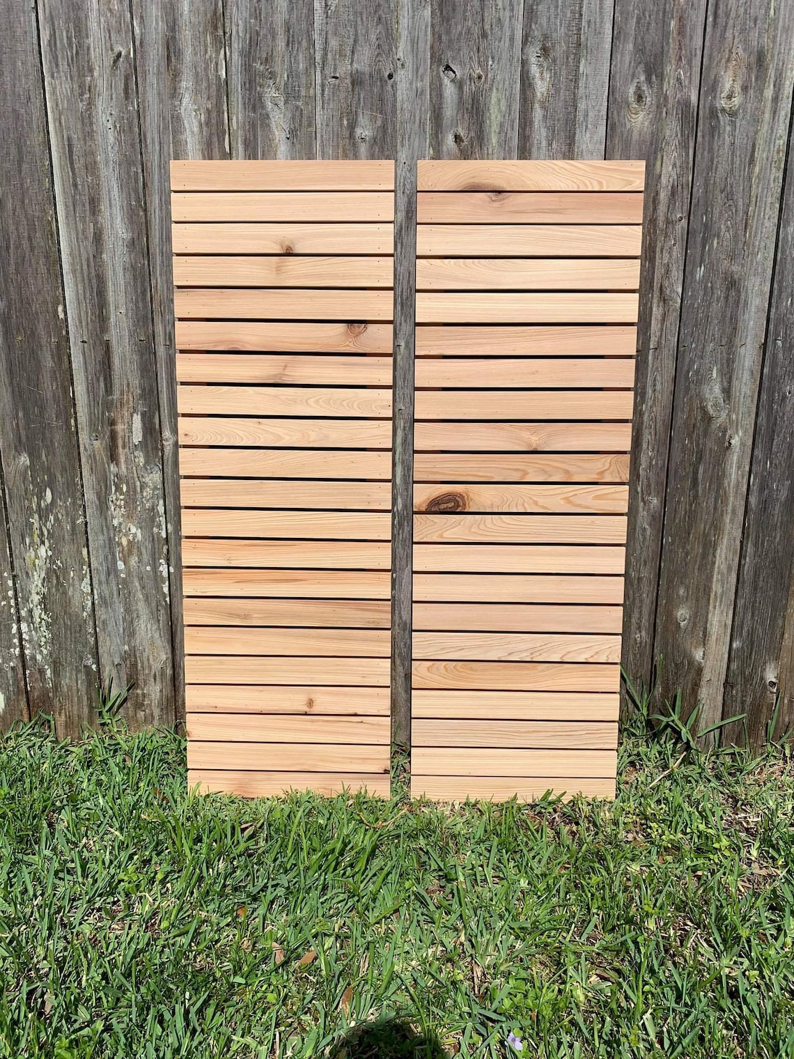 2 Modern Slat Style Shutters Outdoor Shutters Exterior Etsy