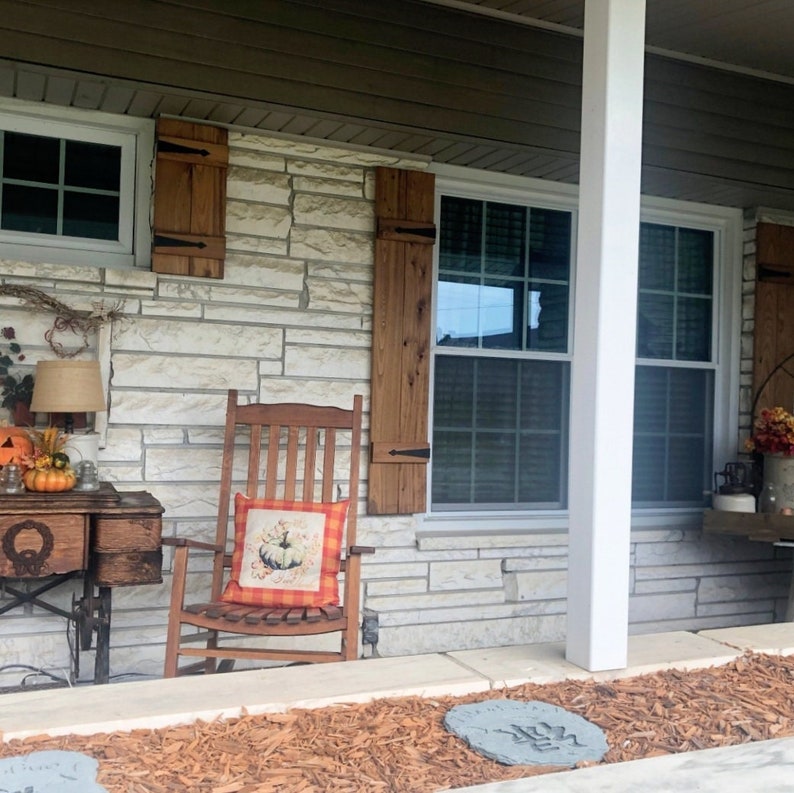 Exterior Cedar Shutters Narrow Board and Batten Style Etsy
