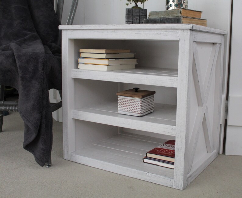 Farmhouse Nightstand Rustic Nightstand 3 Shelf Nightstand | Etsy