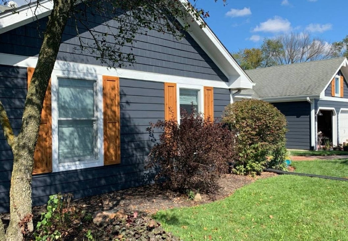 Exterior Cedar Shutters Rustic Shaker Style Exterior Etsy