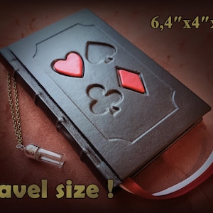 Alice&#39;s Adventures in Wonderland, Travel Size! AND Through the Looking Glass-leather bound, Alice in Wonderland Book, Queen of Hearts