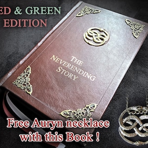 Leather bound Neverending story, The NeverEnding Story Book-Cosplay, Bastian Book, Ren faire, Never Ending Cosplay,  Metal Auryn