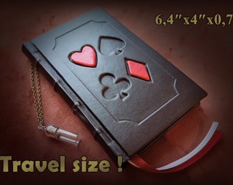 Alice's Adventures in Wonderland, Travel Size! AND Through the Looking Glass-leather bound, Alice in Wonderland Book, Queen of Hearts