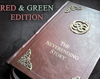Leather bound Neverending story, The NeverEnding Story Book-Cosplay, Bastian Book, Ren faire, Never Ending Cosplay,  Metal Auryn