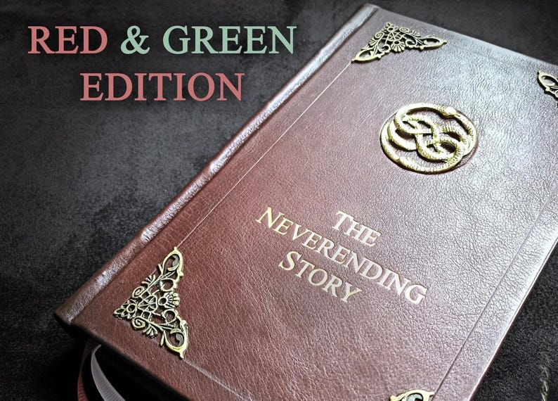 Leather bound Neverending story, The NeverEnding Story Book-Cosplay, Bastian Book, Ren faire, Never Ending Cosplay, Metal Auryn image 2