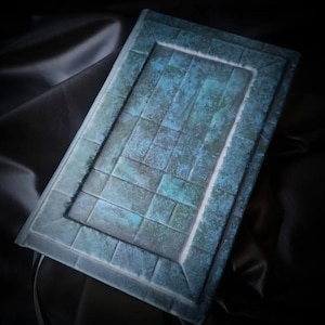 Dune, Frank Herbert, Agony Box-boek, Dune-boek, Dune lederen boek, volledig handgemaakte leren omslag, handgeschilderd Agony Box-ontwerp