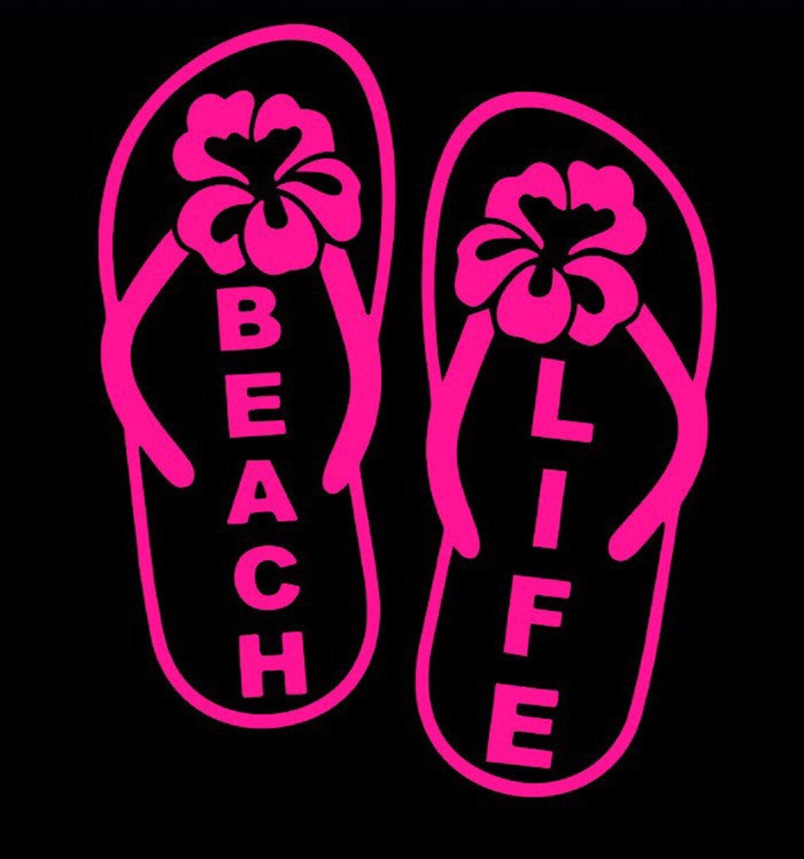 Beach life with flip flops vinyl decal / sticker salt water | Etsy