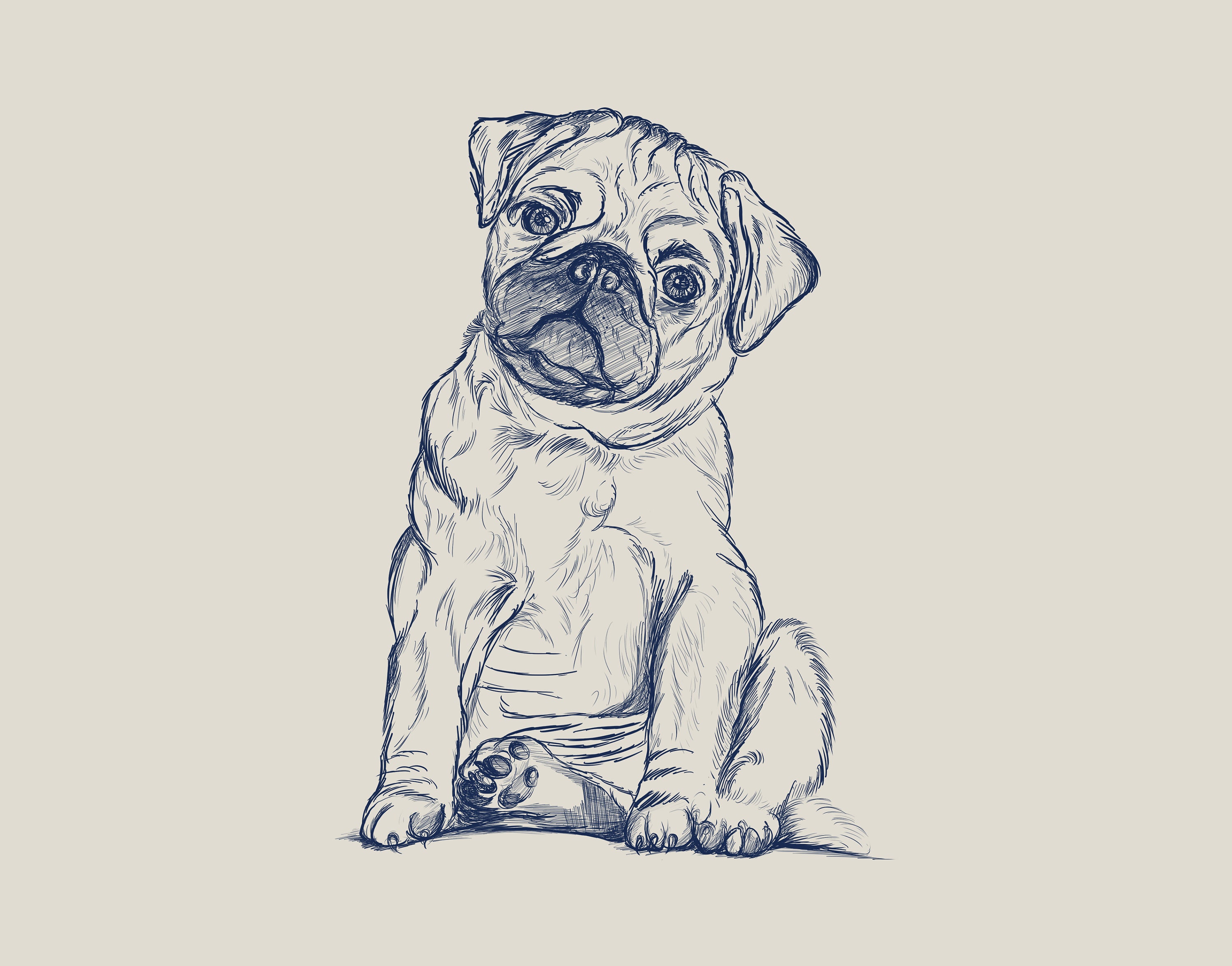 Personalised Pet Sketch, Custom Animal Drawing, Dog Cat Lover Illustration, Memorial Artwork- Christmas gift