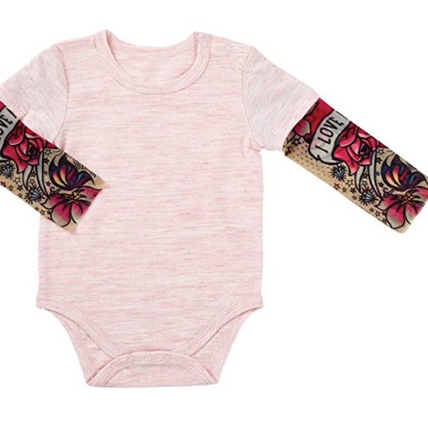 Tattoo Sleeve Pink Onesie - FREE CUSTOMIZING & SHIPPING!