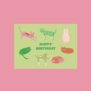 Buon compleanno - cartolina del gatto