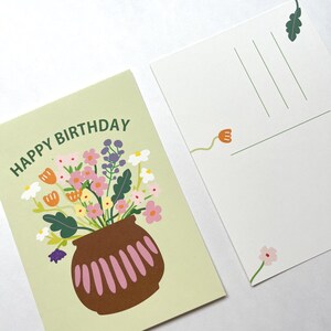 Geburtstagskarte - Postkarte zum Geburtstag - Happy Birthday Karte - Blzmenstrauss