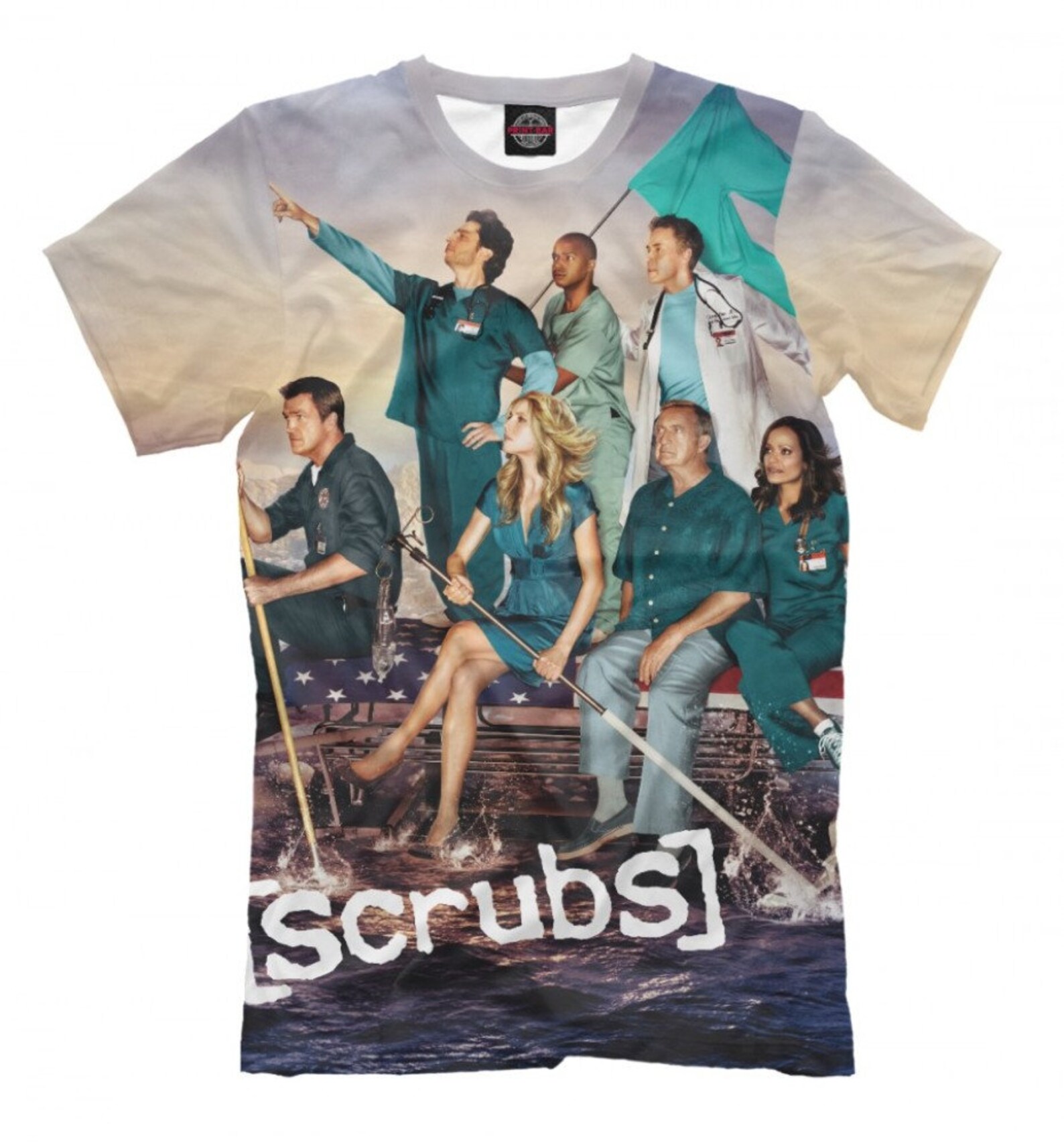 Scrubs TV Series TShirt Full Print Graphic Tee Men