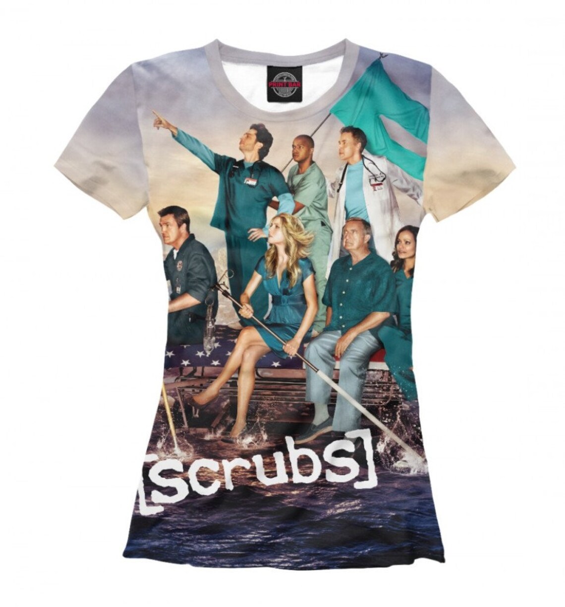 Scrubs TV Series TShirt Full Print Graphic Tee Men