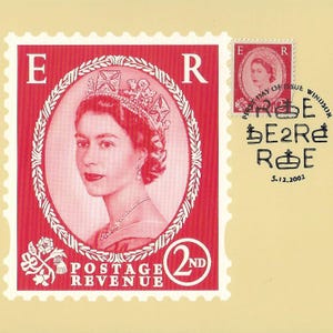 GB 2002 50.º aniversario de Wilding Definitives, sello de segunda clase, tarjeta PHQ, emisión de primer día con matasellos de Windsor en el frente
