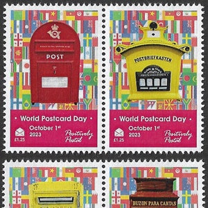 2023 Postal mundial positivamente postal y artistas del Día Mundial del Correo x 4 Franqueo falso de Cenicienta