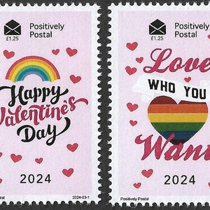 2024 Positiv Post Valentinstag Liebe, wen du willst Artistamps x 2 Aschenputtel Faux Porto