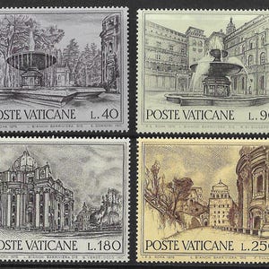 1975/1976 Vaticaanstad vintage postzegels x 10 architectuurgebouwen niet gemonteerd als nieuw om te verzamelen of voor knutselprojecten