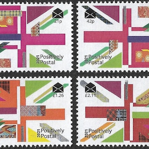 2021 Positivamente Postal Union Jack Artistamps x 4 Cinderela Faux Postage