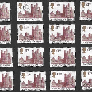 Groot-Brittannië 1992 Koningin Elizabeth II GBP 1,50 Caernarfon Castle, goede gebruikte postzegels x 16