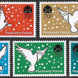2016 Positively Postal Christmas Doves Letters x 5 Kopciuszek Faux Postage