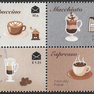 2021 Positively Postal Coffee Artistamps x 4 Kopciuszek Faux Postage
