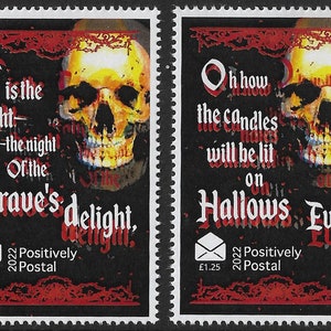 2022 Positively Postal Halloween unmontierte mint Artistamps x 2 Cinderella Faux Postage