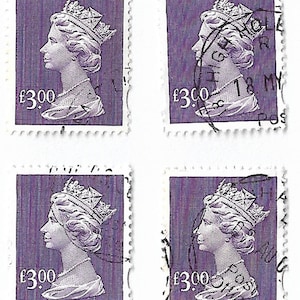 Gran Bretagna Regina Elisabetta II (1952-data) GBP3 francobolli ordinari viola opaco usati x 12 per collezionismo o progetti di arti e mestieri