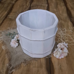 Wooden bucket, pail, basin, barrel, bowl, tub, bucket, wooden decoration handmade props baby photo