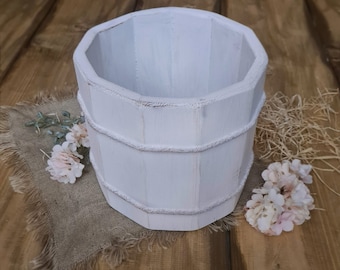 Wooden bucket, bucket, basin, barrel, bowl, tub, tub, wooden decoration, handmade props, baby photo