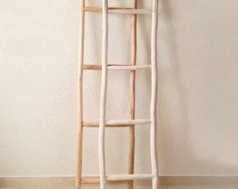 Escalera de madera 150 cm. Escalera de madera, escalera de mano, escalera de tiro, decoración hecha a mano, toallero, perchero, escalera para ropa