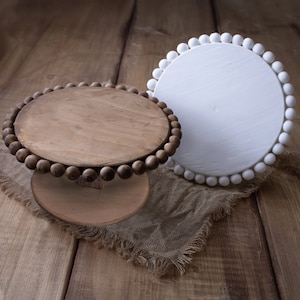Table Cake Stand Base Side Table Chair with Wooden Balls Support Flowers Decoration Wood Handmade Props