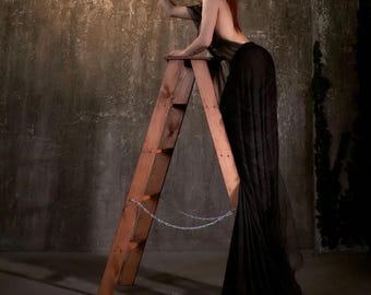 Escalera de madera de 25, 35, 60, 70, 80 y 100 cm. Escaleras de madera, escalerillas, escaleras de tijera, andamios, madera decorativa, accesorios hechos a mano, accesorios para fotografía.