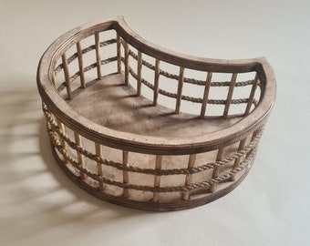 Moon bed, moon, crescent moon, bed, basket, box, crate, basket photo props, decorative wood, handmade props, studio posing accessories