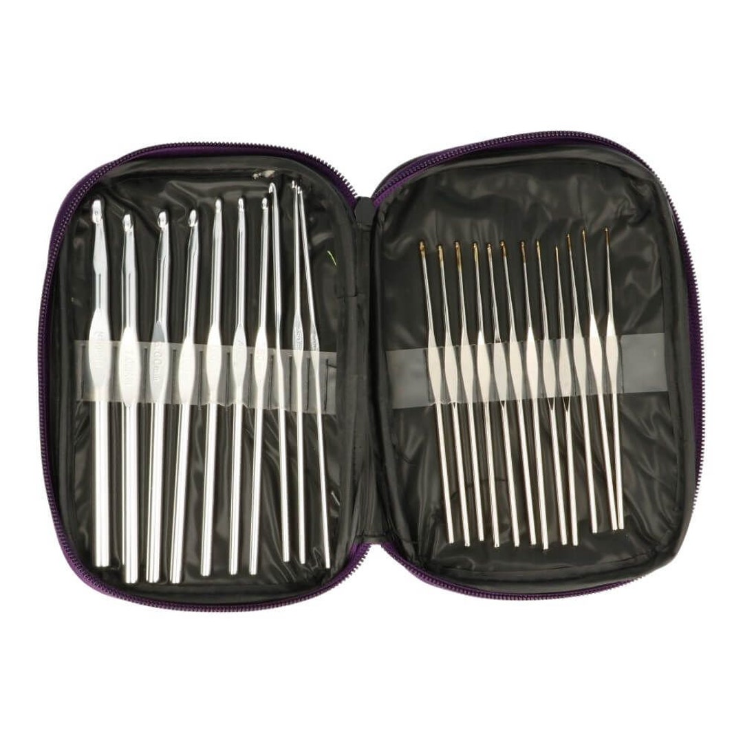 QUARKZMAN Häkelnadel Set - 2 Mini Aluminium Nadeln Als Schlüsselanhänger