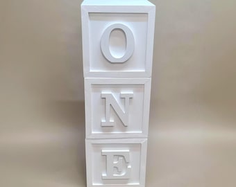Wooden cubes with the letters ONE and X, wooden stool cubes, birthday party photo props