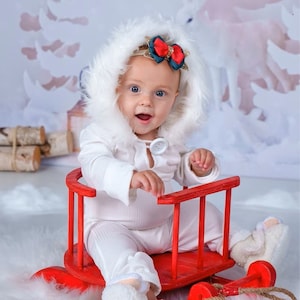 Sledge Wooden sledge Children&#39;s sledge Toboggan sledge Decoration Handmade props Photo wooden items Accessories