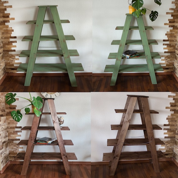 Timber shelf ladder outlet
