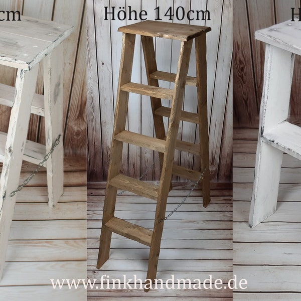 Holzleiter 25,35,60,70,80,100, cm. Holztreppe Leiter Steigleiter Trittleiter Schrotleiter Deko Holz Handmade Requisiten Photo Props