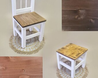 Children's chair, armchair, stool, footstool, wood, photo, props, garden shed, house, garden