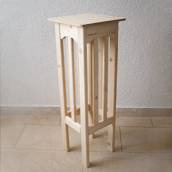 Base per fiori, base per fiori, supporto per telefono, colonna in legno, base per tavolo, tavolino, vaso per fiori, decorazione in legno fatta a mano