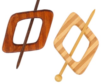 Cloth brooch wood bamboo 100 mm cloth clasp scarf clip rhombus brooch hair brooch clasp buckle scarf pin shawl pin