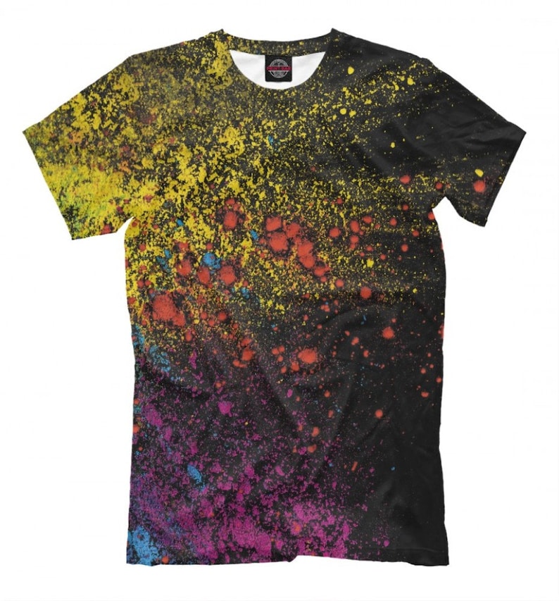 Colorful Paint Splash TShirt High Quality Graphic Tee Etsy